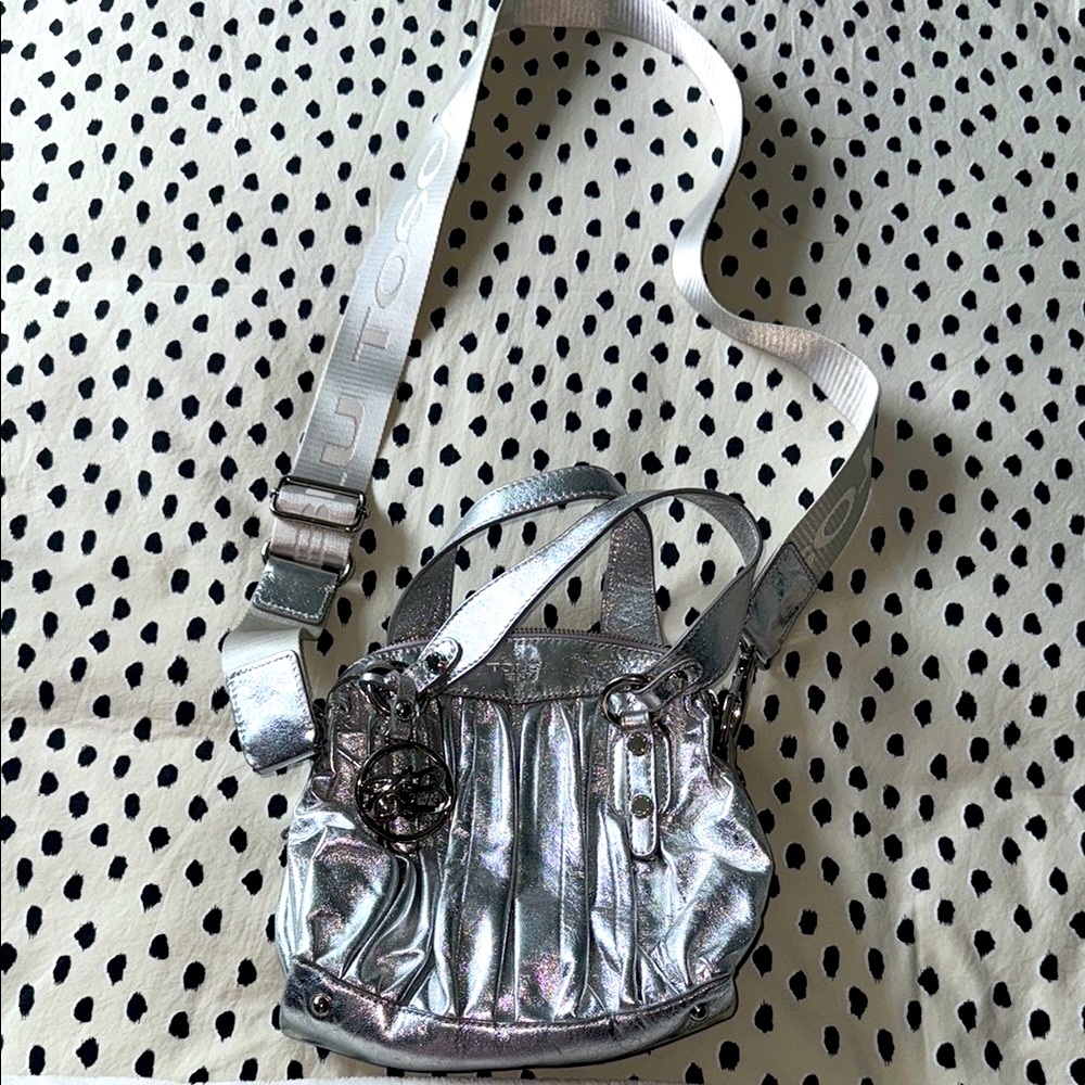 Silver leather TOSCA Crossbody Bag